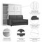 Bestar Bestar Pur Full Murphy Bed with Sofa and Shelving Unit (90W) in White 26798-000017 - alternate 5